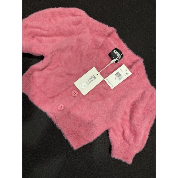 Katie J nyc Girls Mara Puff Sleeve Cardigan Pink Size‎ Medium M - Picture 3 of 3